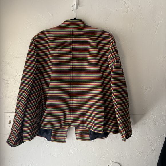 Talbots Blazer Womens 22WP Striped Two Button Lined Cotton Blend Jacket Plus Siz - Picture 12 of 12